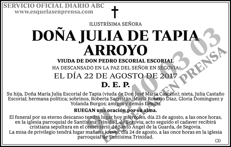 Julia de Tapia Arroyo